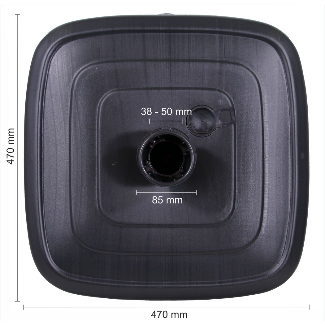 Schirmständer für Schirmmast mit Ø 38 - 50 mm Kunststoff 47 x 47 x 39,5 cm