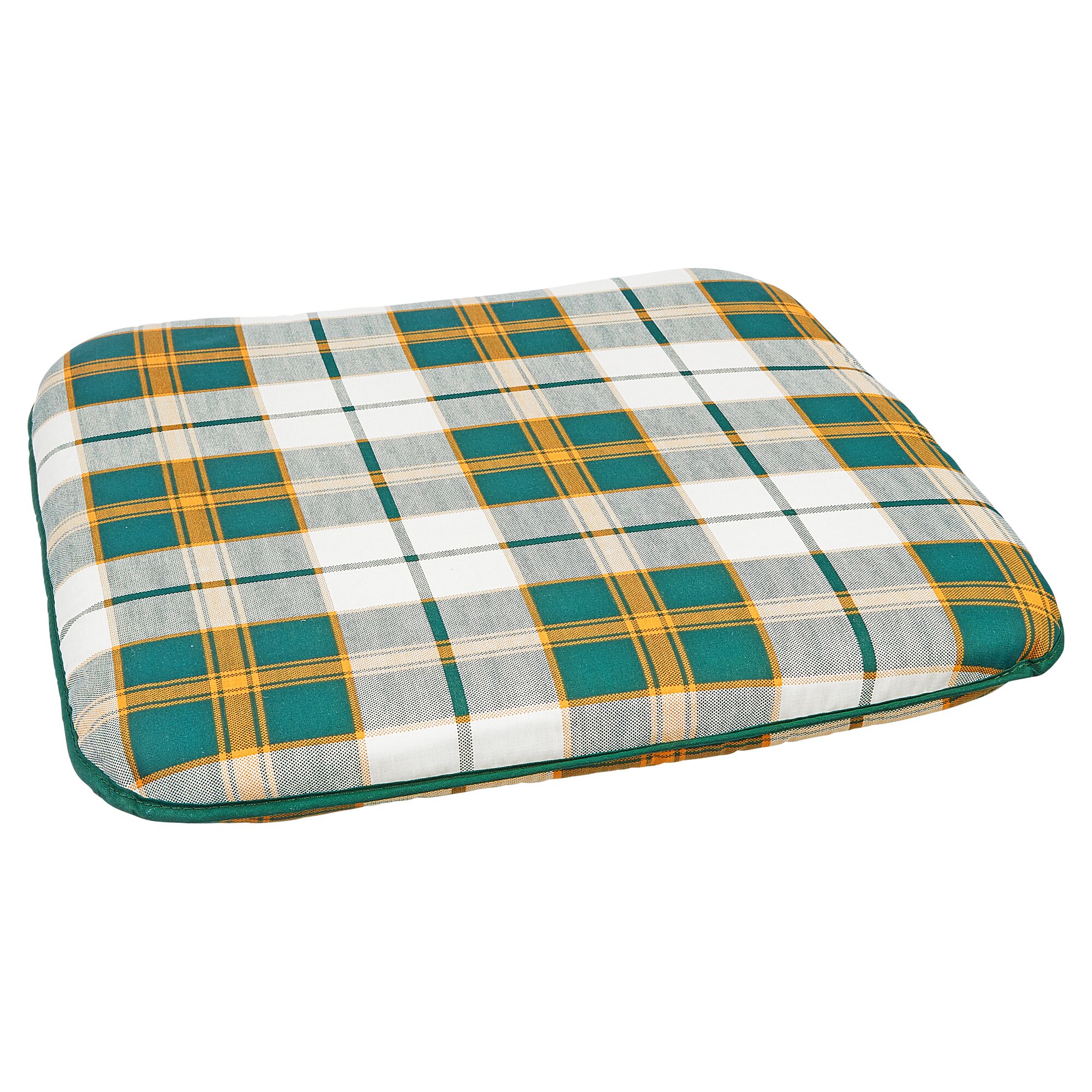 Grünes und weißes kariertes Sitzkissen Vancouver