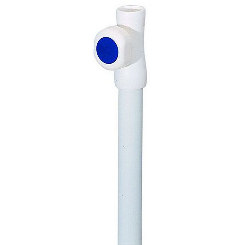 Weißer Unterstock mit blauem Drehfestteller