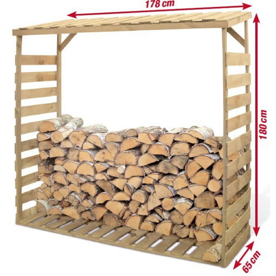 Holzstapel in Kaminholzunterstand