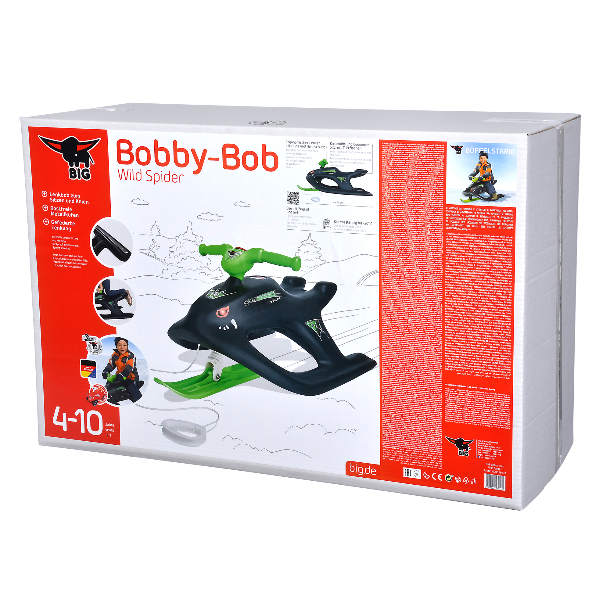Schneebob 'Bobby Bob Wild Spider' schwarz-grün 81 cm + product picture