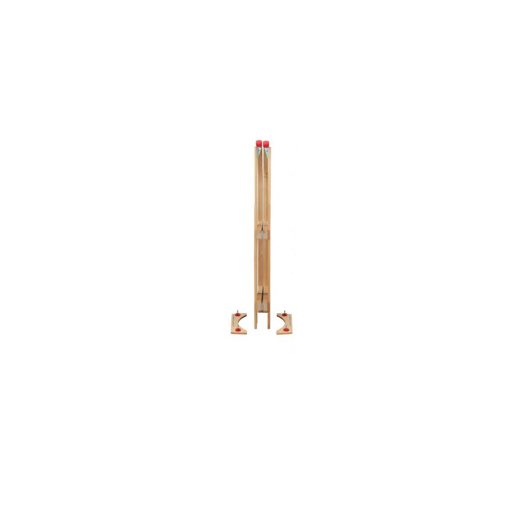 Zusammengeklappter Holzschlitten