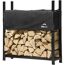 Kaminholzregal inklusive Abdeckung schwarz Stahl 36 x 120 x 119 cm