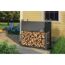 Kaminholzregal inklusive Abdeckung schwarz Stahl 36 x 120 x 119 cm