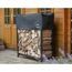 Kaminholzregal inklusive Abdeckung schwarz Stahl 36 x 120 x 119 cm