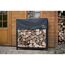 Kaminholzregal inklusive Abdeckung schwarz Stahl 36 x 120 x 119 cm