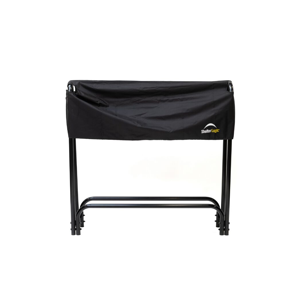 Kaminholzregal schwarz Stahl inklusive Abdeckung 126 x 25 x 118 cm