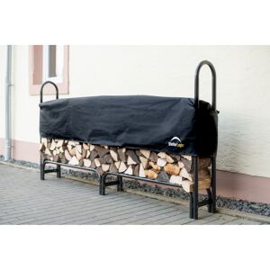 Kaminholzregal schwarz Stahl inklusive Abdeckung 244 x 25 x 118 cm