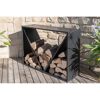 Kaminholzregal schwarz Stahl 115 x 35 x 80 cm