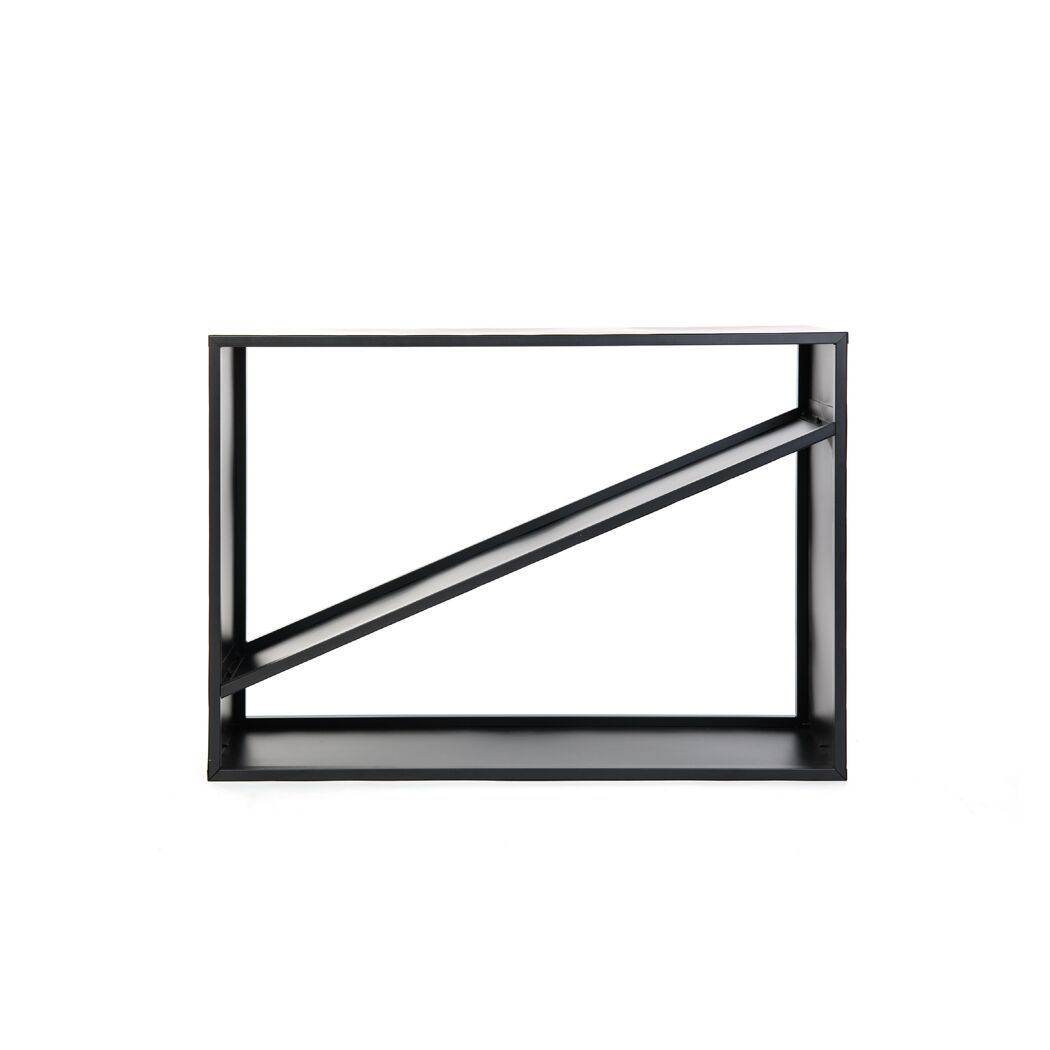 Kaminholzregal schwarz Stahl 115 x 35 x 80 cm