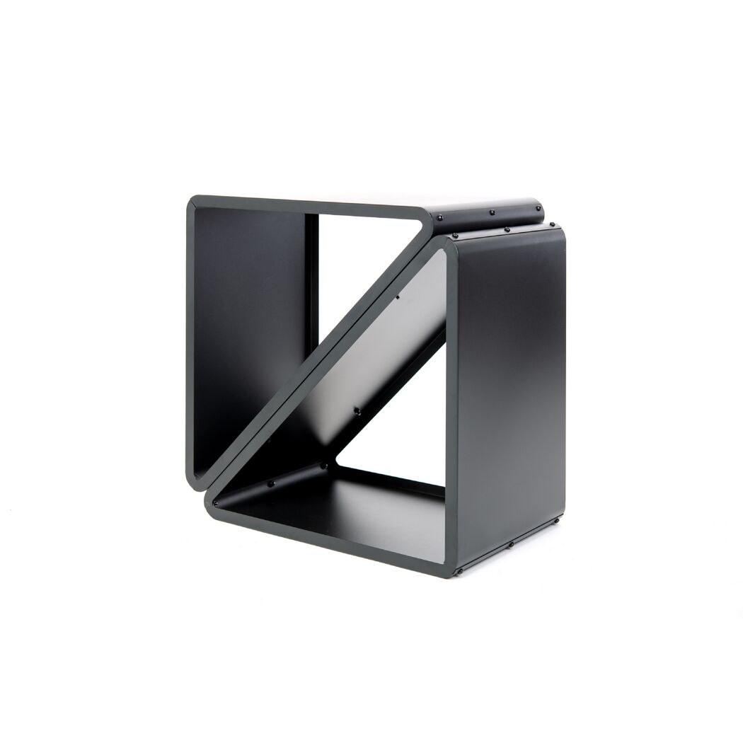 Kaminholzregal schwarz Stahl 57 x 36 x 56 cm