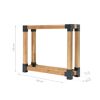 Holzregal mit schwarzen Metallkanten