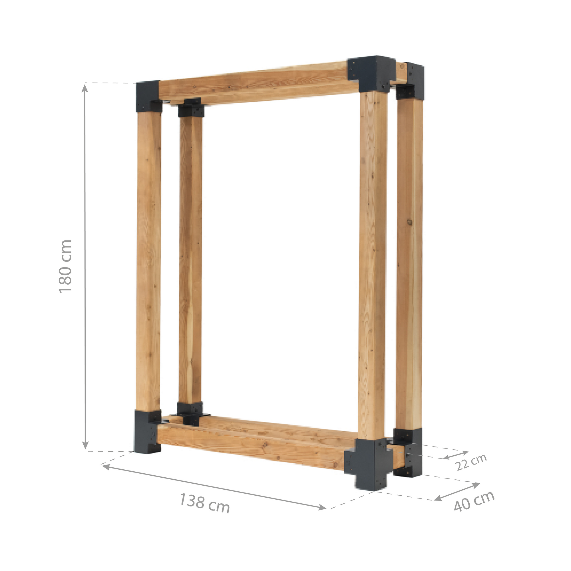 Kaminholzregal 'Michel XL' naturfarben 138 x 180 x 40 cm + product picture