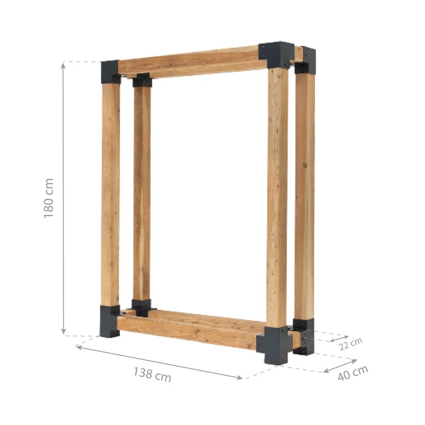 Holzregal mit Maßen