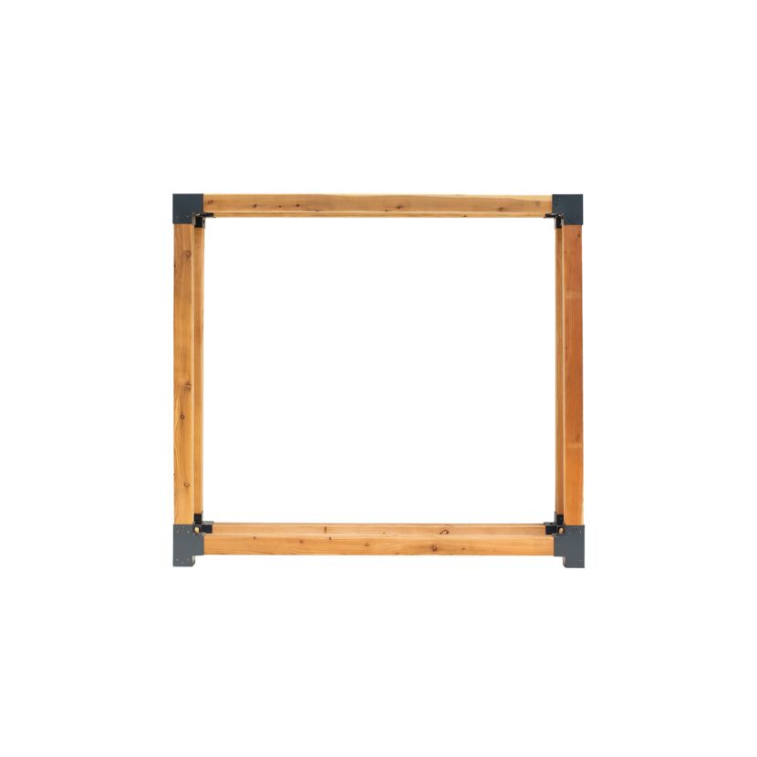 Holzregalrahmen mit Metallverbindungen