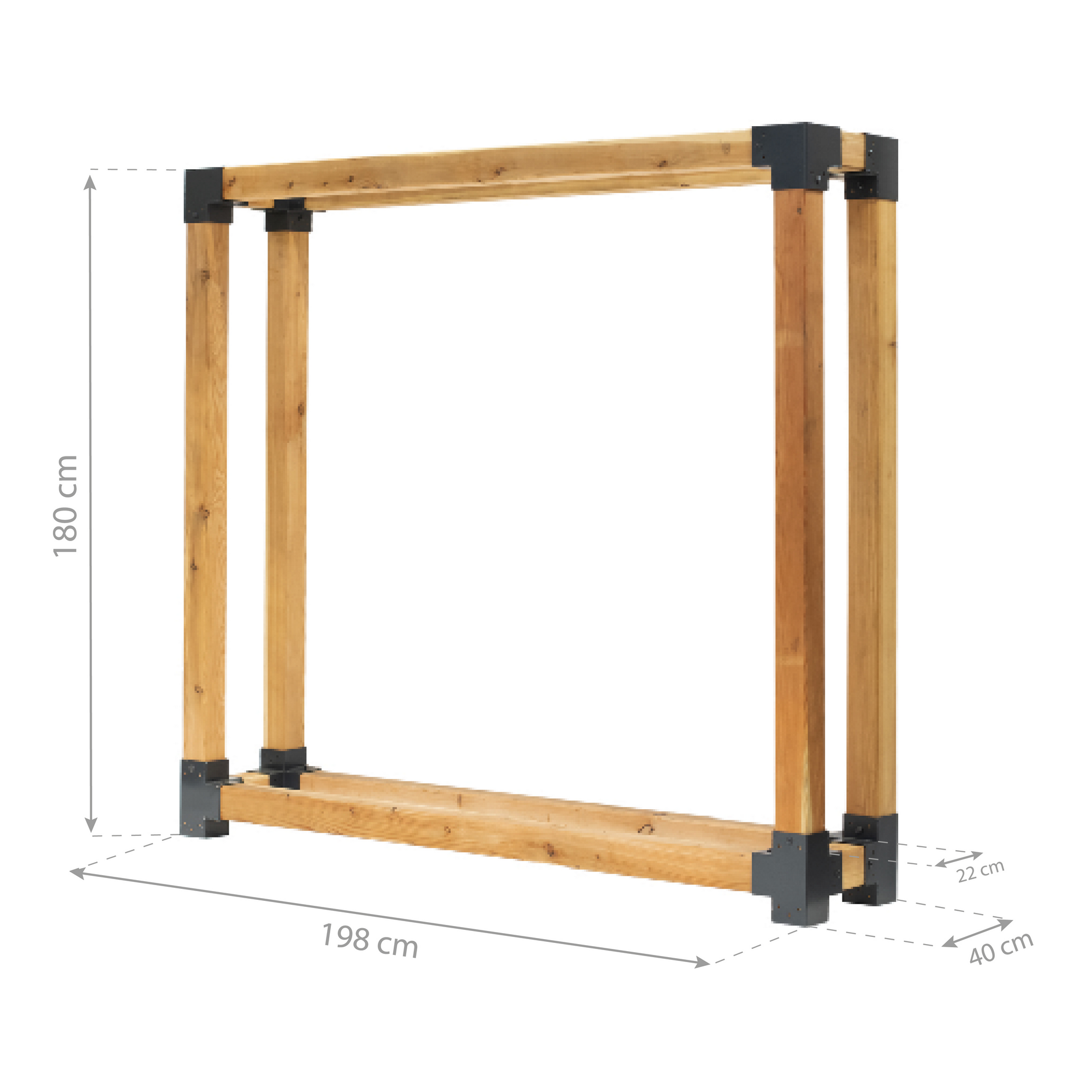 Kaminholzregal 'Michel XXL' naturfarben 198 x 180 x 40 cm + product picture