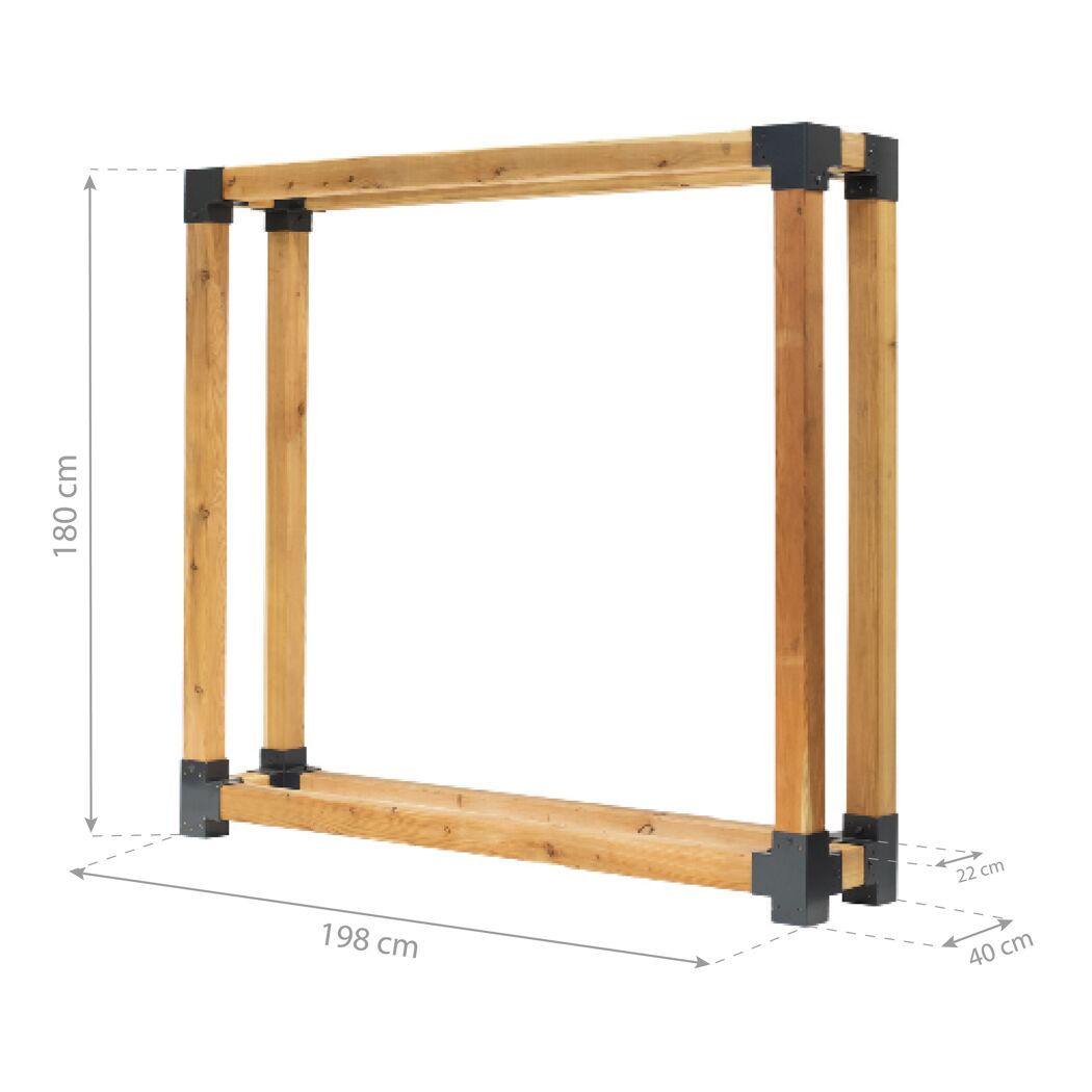 Holzregal mit Maßen