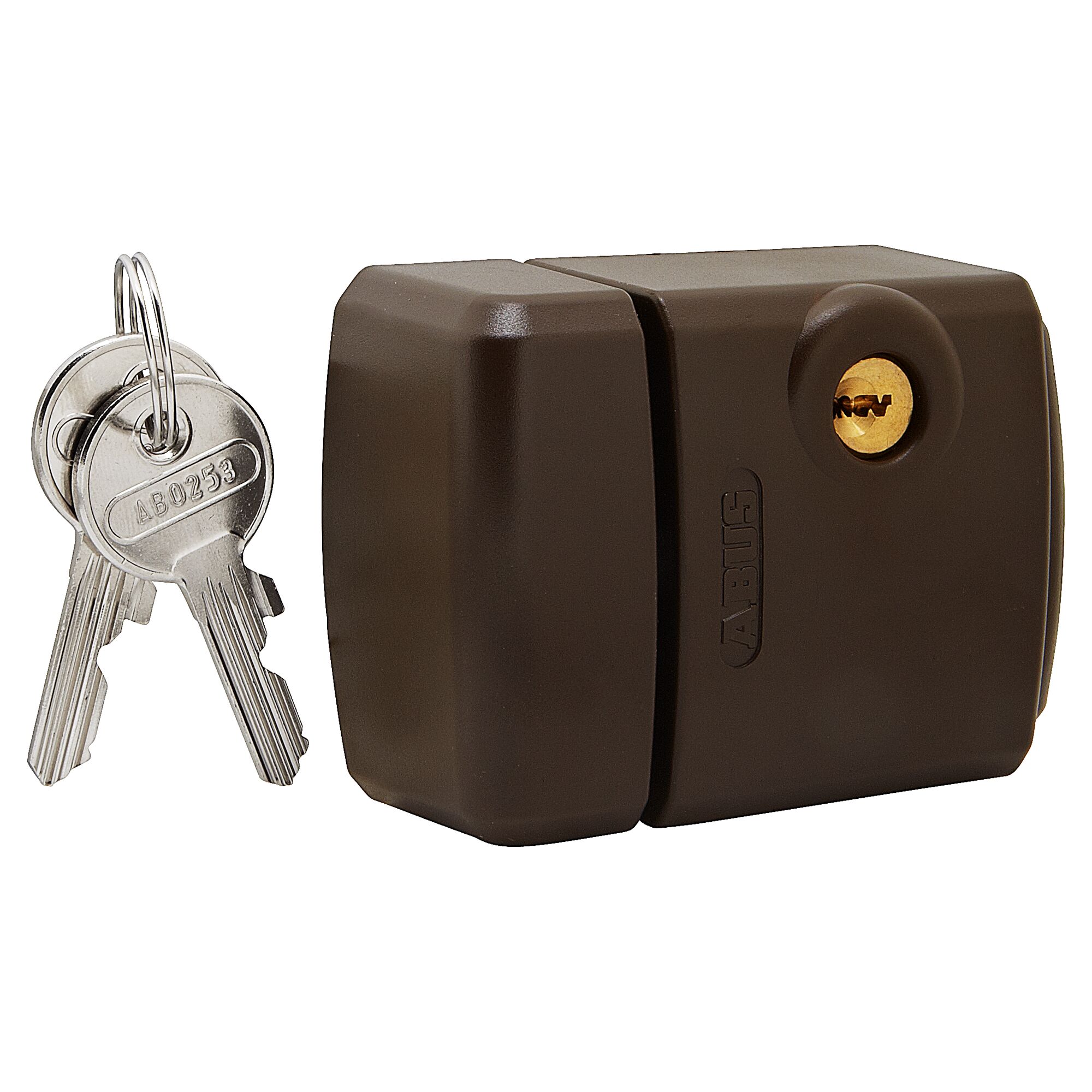 Braunes ABUS Zusatzschloss FTS3003 mit zwei Schlüsseln