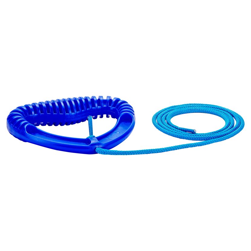 Blauer Zuggriff mit Schnur für Rodel.