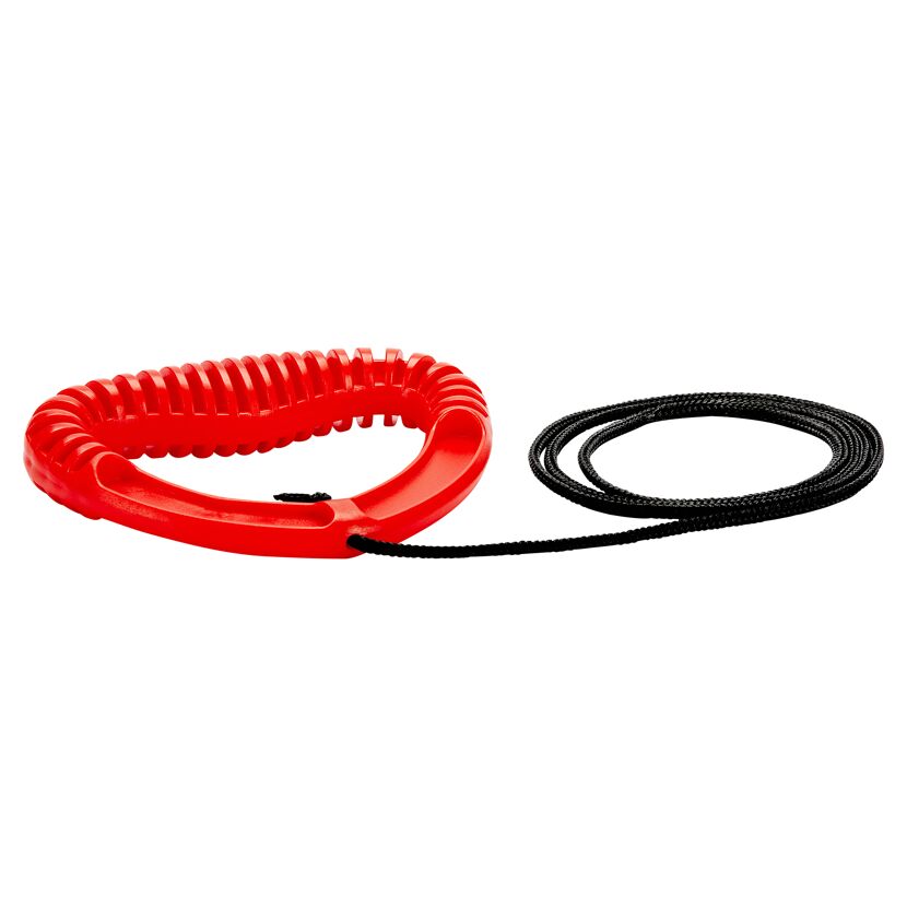 Roter Zuggriff mit Schnur für Rodel