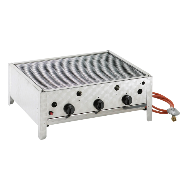 Bild von Gastro-Bräter silbern 64 x 58 x 25 cm, 3-flammig