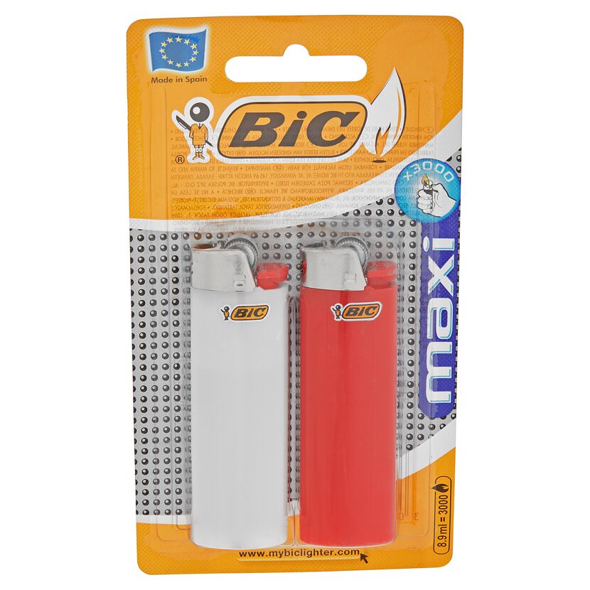 Zwei BIC Feuerzeuge in rot und weiß