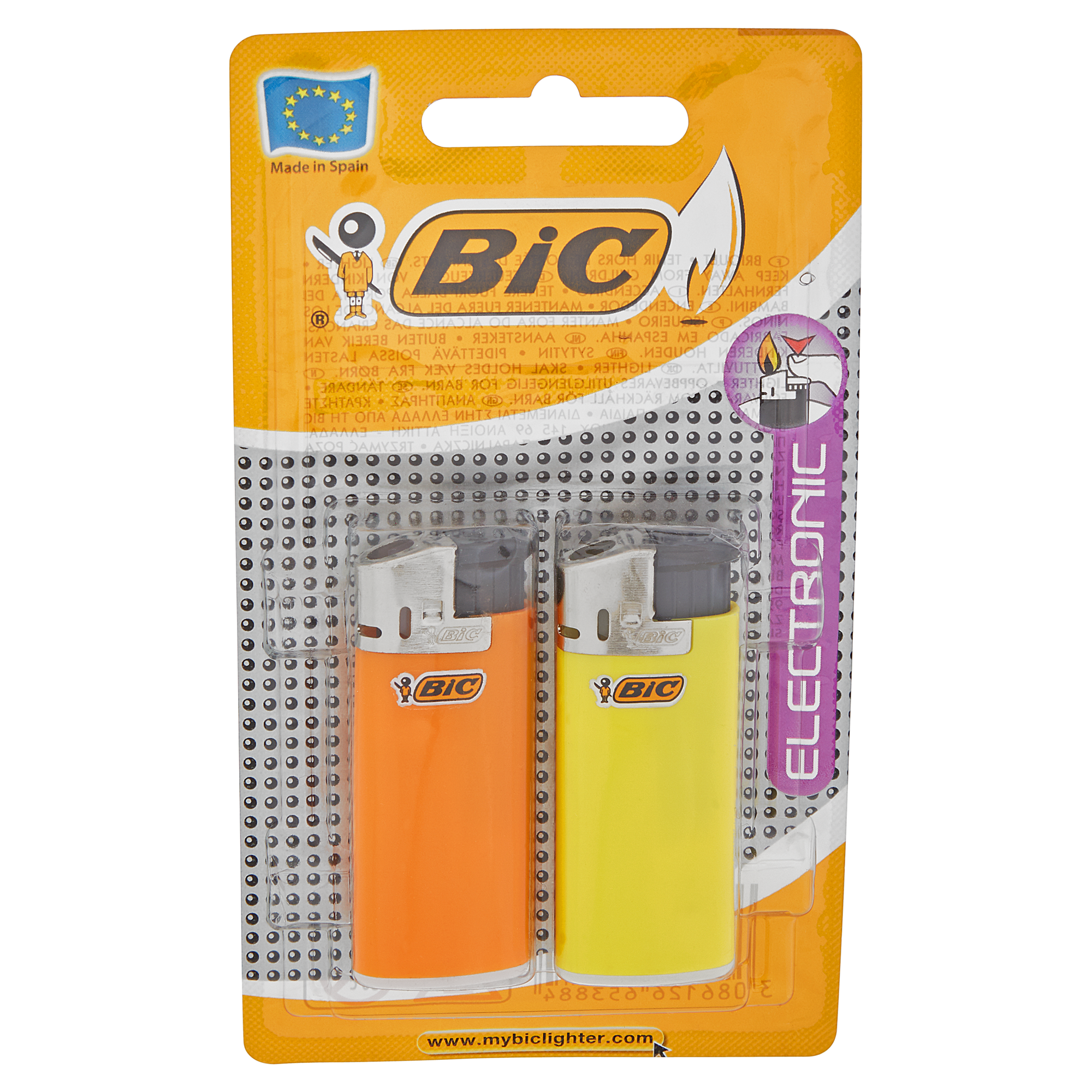 Feuerzeuge Mini elektronisch gelb/orange 2 Stück + product picture