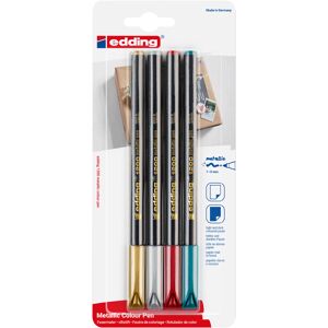 Fasermaler '1200 metallic' mehrfarbig 1 - 3 mm 4er-Set