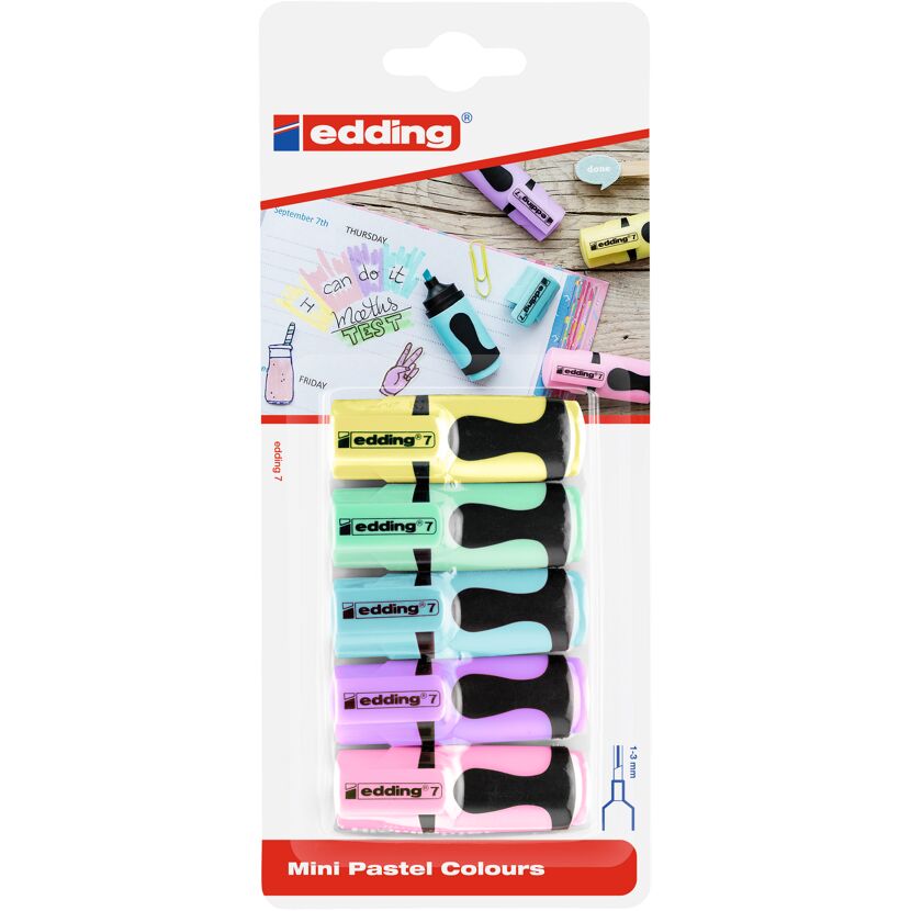 Textmarker 'Mini 7' mehrfarbig 1 - 3 mm 5er-Set