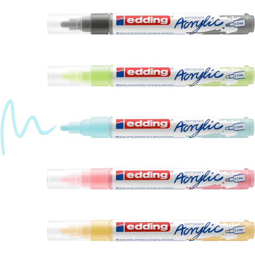 Acrylmarker '5100 Medium Pastell' mehrfarbig  2 - 3 mm 5er-Set