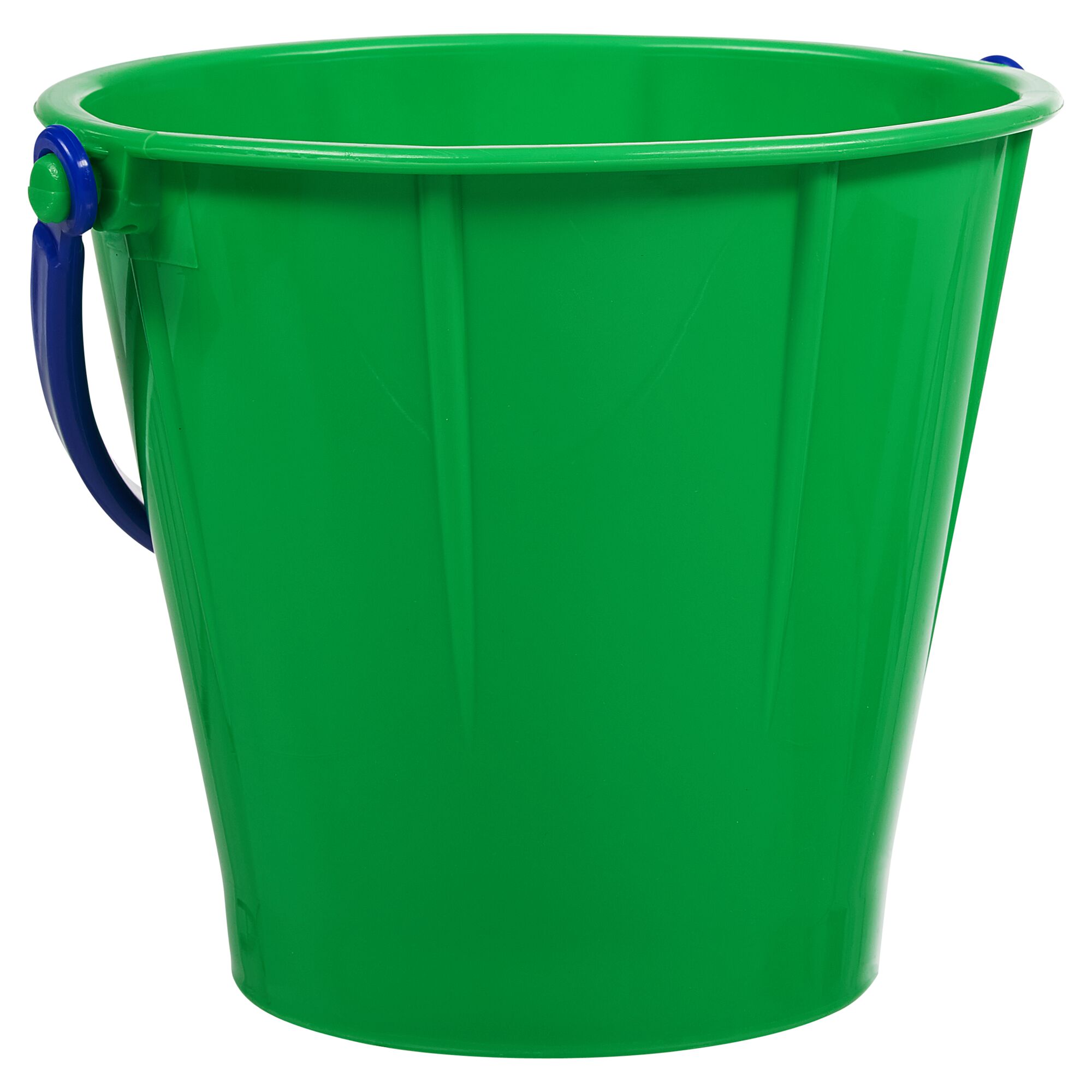 Grüner Eimer mit blauem Griff