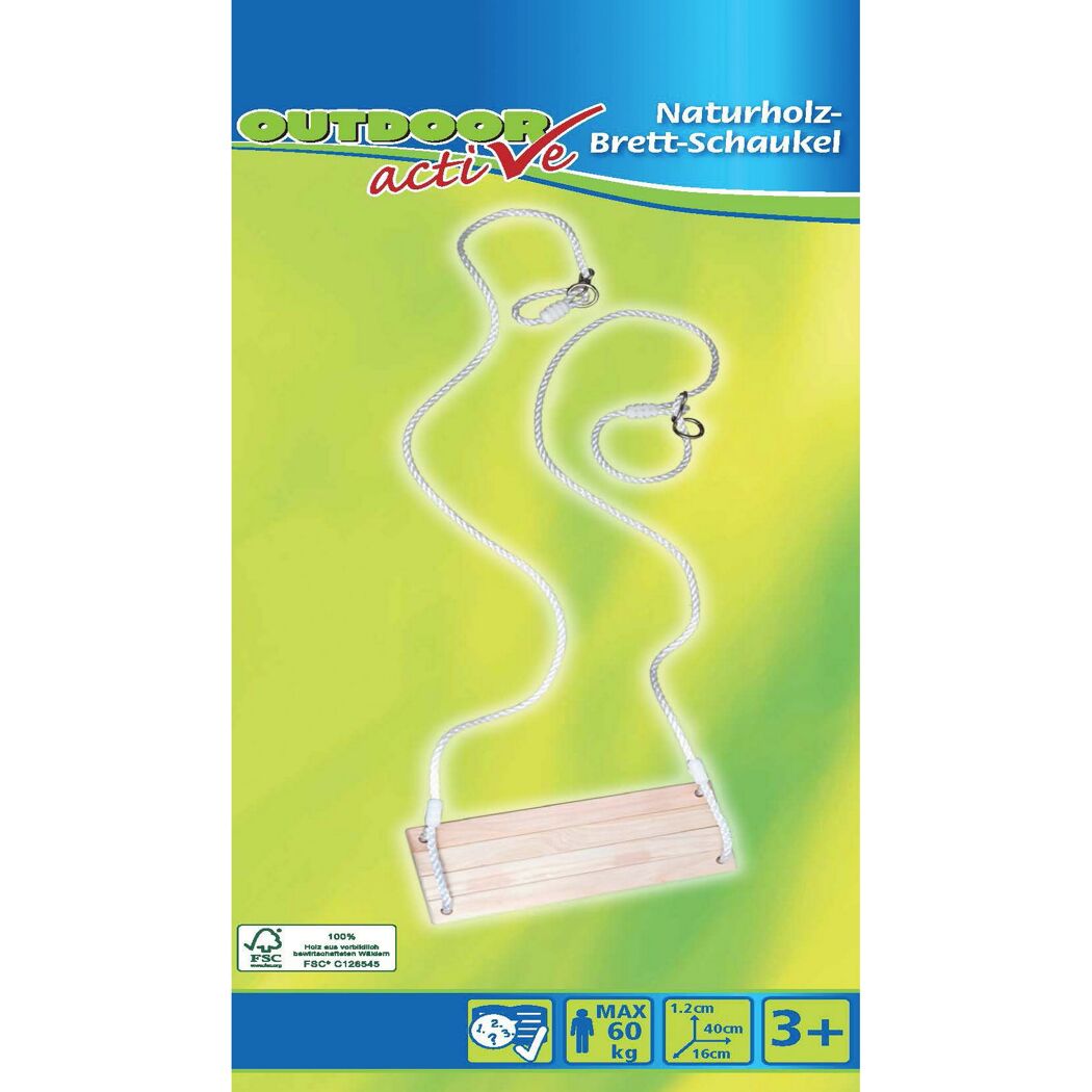 Holzschaukel mit Seil, Produktverpackung