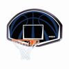 Basketballkorb mit schwarzem und blauem Backboard.