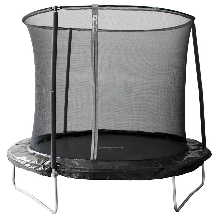 Trampolin Stahl schwarz Sicherheitsnetz Ø 244 x 205 cm