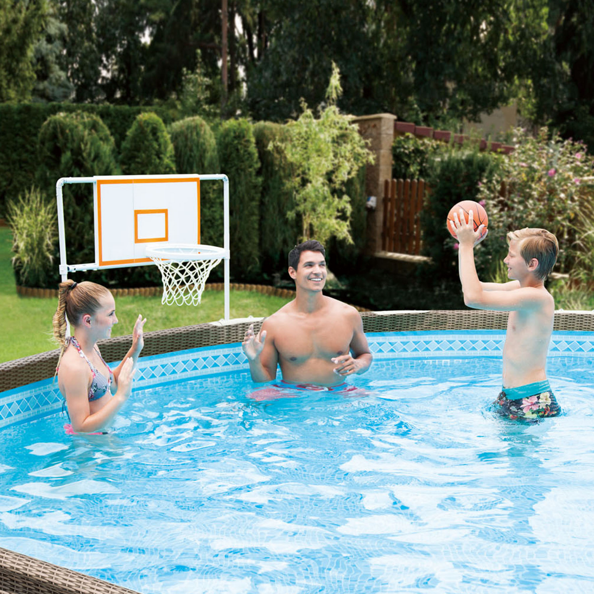 Pool Basketball-Set weiß/orange inklusive Wasserball 110 x 41 x 95 cm + product picture