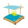 Holz-Sandkasten 'Schaf' natur/blau mit Sonnendach 117 x 117 x 117 cm