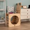 Holzrutsche für Kleinkinder mit Spielzeug