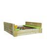 Holz-Sandkasten 'Maus' natur mit Deckel 120 x 120 x 25 cm