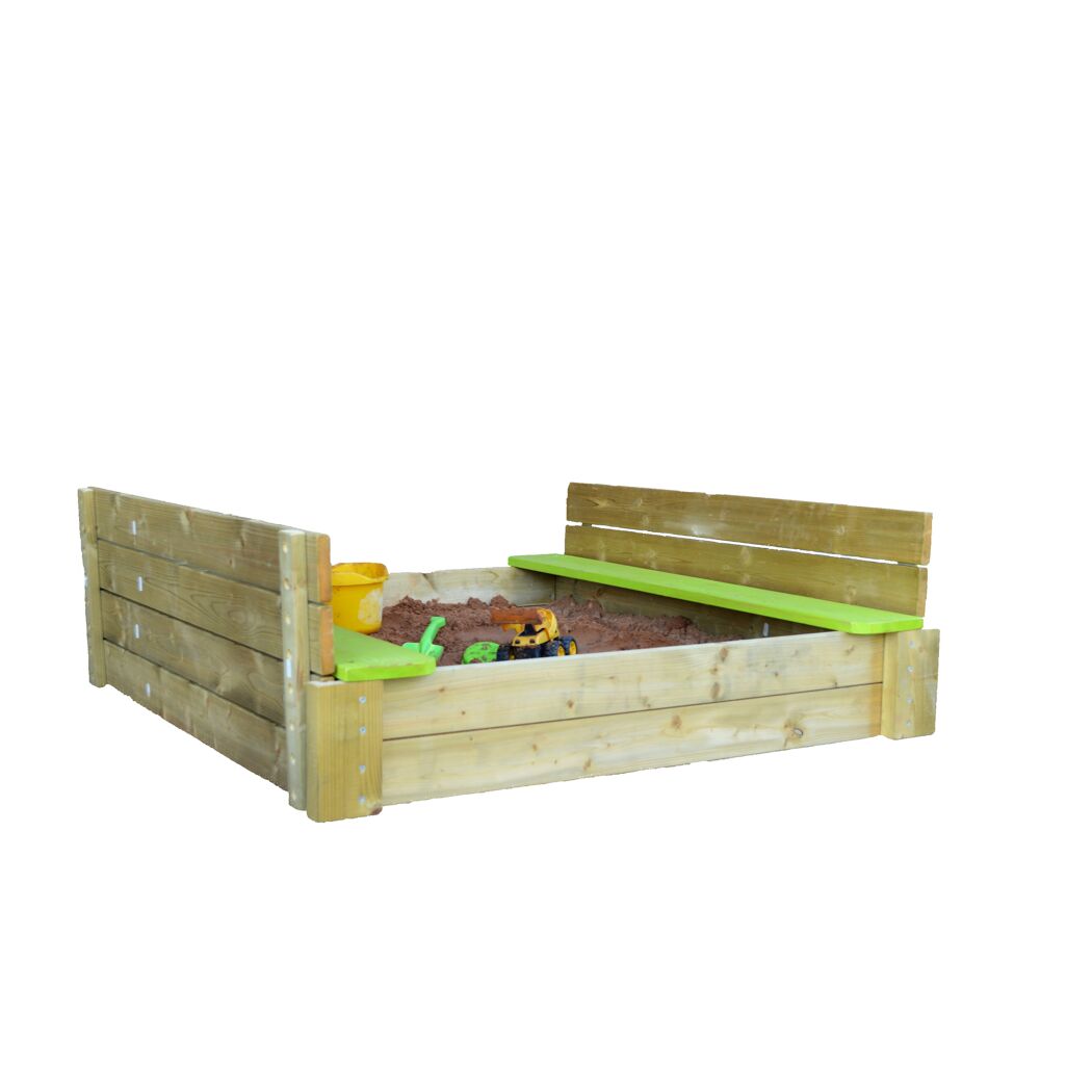 Holz-Sandkasten 'Maus' natur mit Deckel 120 x 120 x 25 cm
