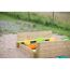 Holz-Sandkasten 'Maus' natur mit Deckel 120 x 120 x 25 cm