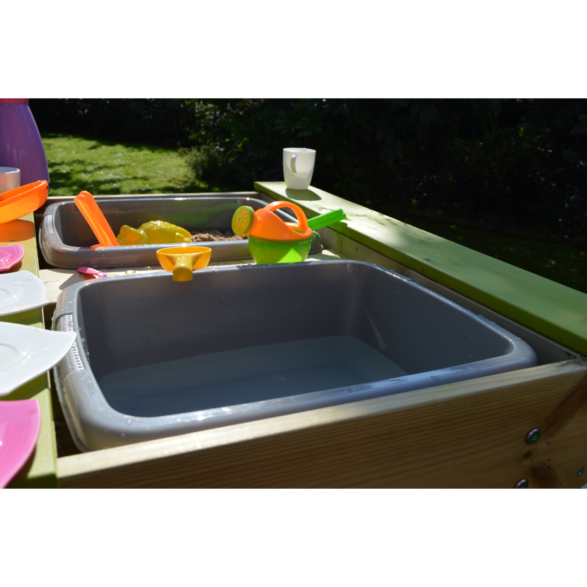 Sand- und Wassertisch mit Spielzeug