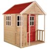 Holz-Spielhaus 'Fuchs' natur/rot Terrasse 120 x 120 x 155 cm