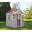 Holz-Spielhaus 'Fuchs' natur/rot Terrasse 120 x 120 x 155 cm