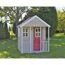 Holz-Spielhaus 'Fuchs' natur/rot Terrasse 120 x 120 x 155 cm