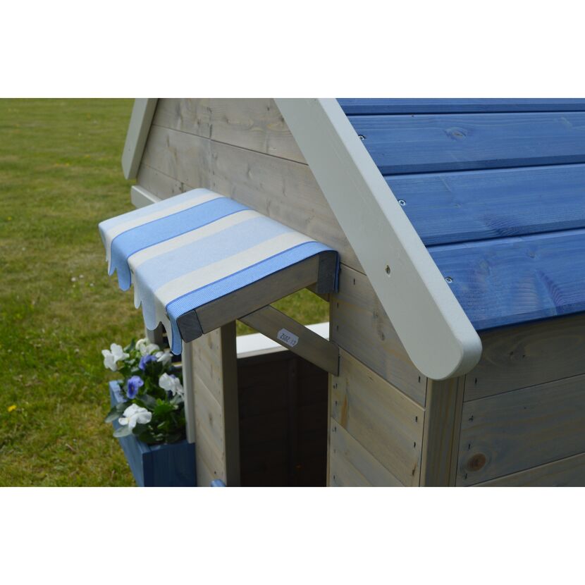 Holz-Spielhaus 'Delfin' natur/blau 120 x 120 x 155 cm