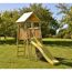 Holz-Spielturm 'Falke' natur Rutsche und Kletterwand 280 x 110 x 270 cm