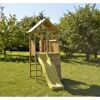 Holz-Spielturm 'Falke' natur Rutsche und Kletterwand 280 x 110 x 270 cm