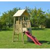 Holz-Spielturm 'Hase' natur Rutsche und Kletterwand 260 x 110 x 270 cm