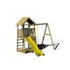 Holz-Spielturm 'Biene' natur Rutsche, Kletterwand, Schaukel und Sandkasten 280 x 270 x 270 cm