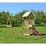 Holz-Spielturm 'Salamander' natur Rutsche, Kletterwand und 2 Schaukeln 290 x 340 x 270 cm
